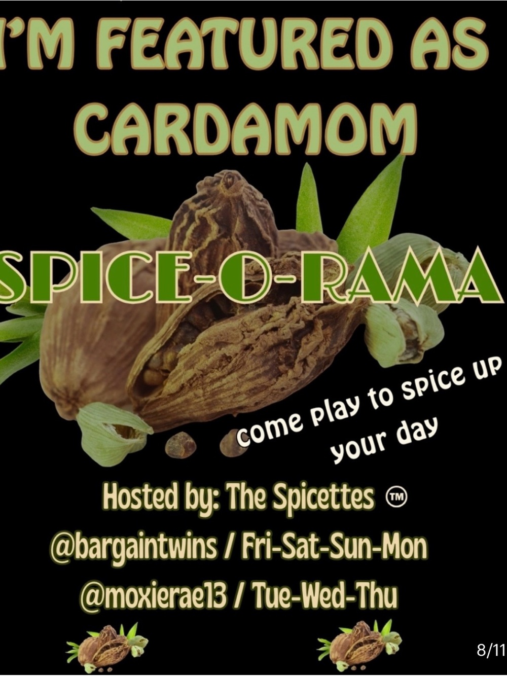 I’m featured as  Cardamom today!